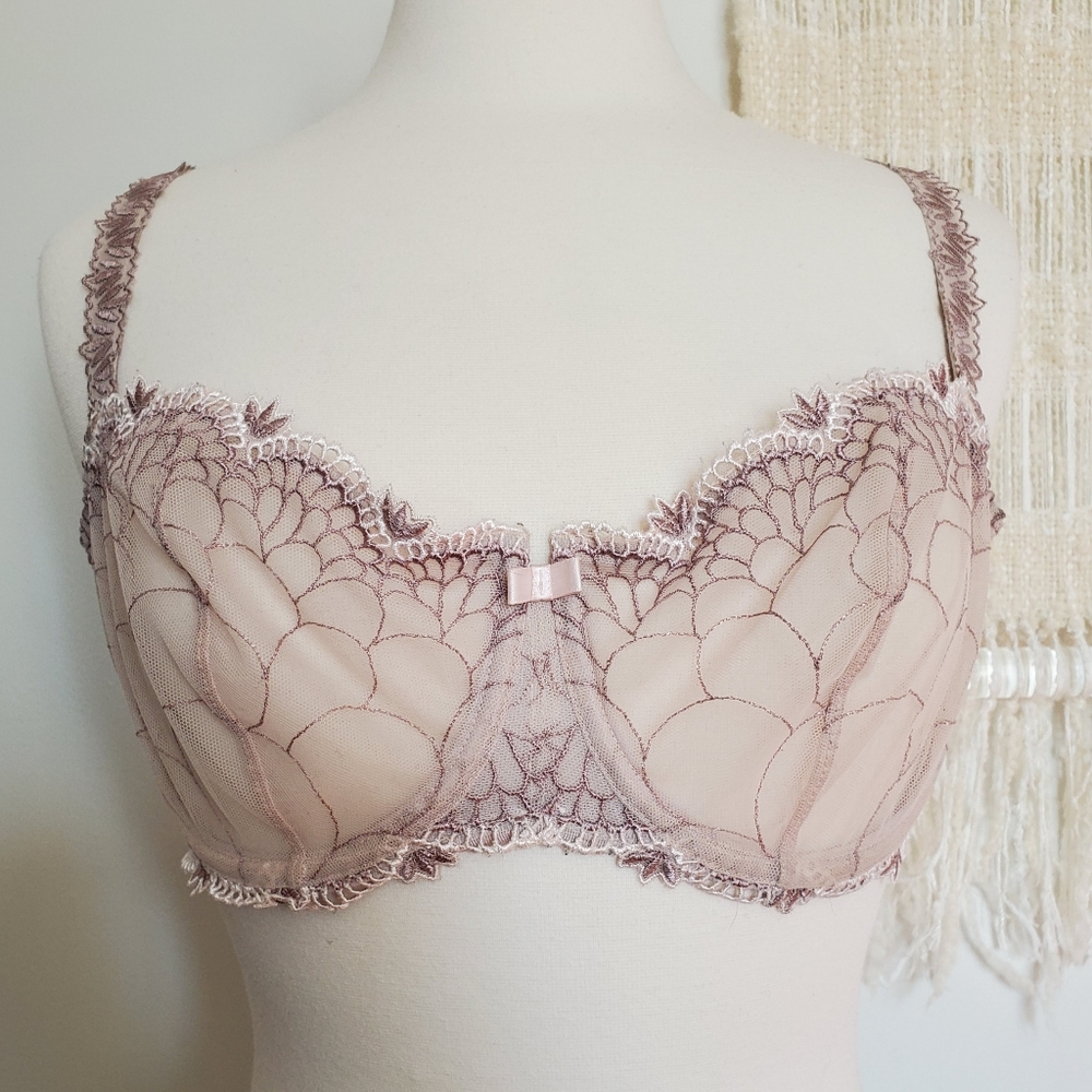 Chantelle Lace Balconette 34DDD Beige
